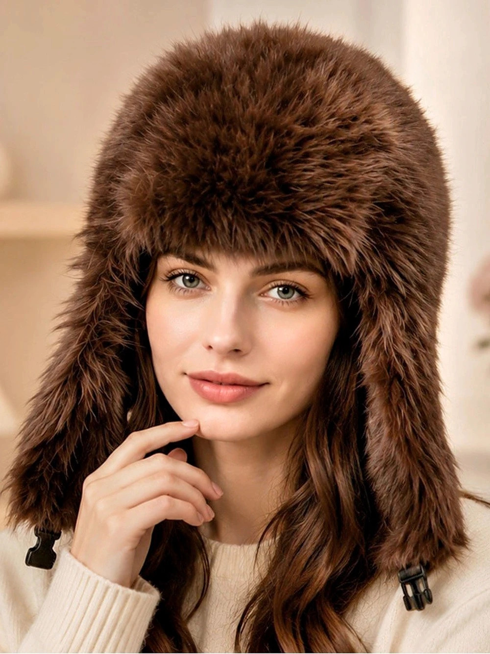 Faux Fur Trapper Hat in Brown! LIMITED EDITION!